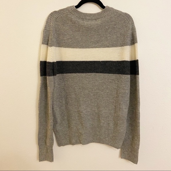 Slate & Stone Gray Emory Colorblock Stripe Crew Neck Long Sleeve Sweater Men XL - Picture 3 of 5